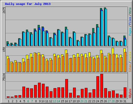 Daily usage for July 2013