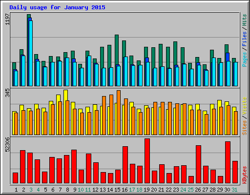Daily usage for January 2015