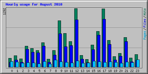 Hourly usage for August 2010