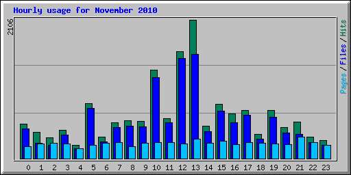 Hourly usage for November 2010