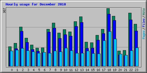 Hourly usage for December 2010