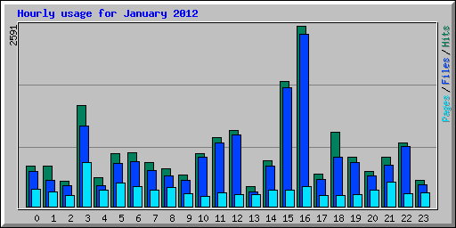 Hourly usage for January 2012