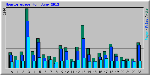 Hourly usage for June 2012