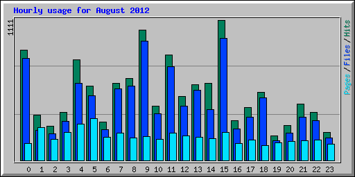 Hourly usage for August 2012