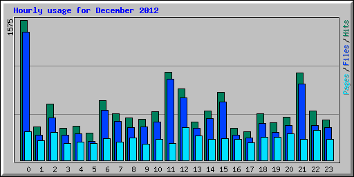 Hourly usage for December 2012