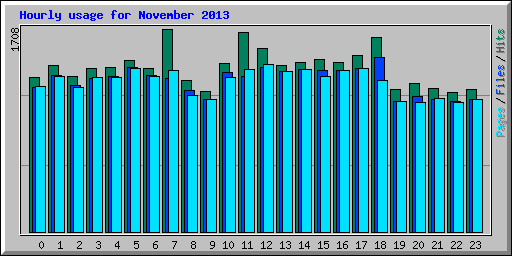 Hourly usage for November 2013