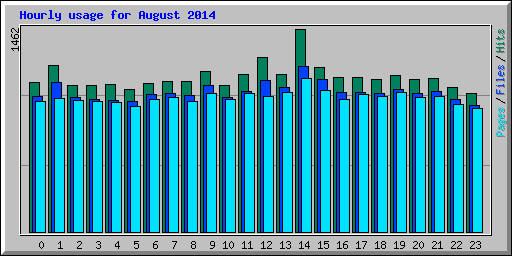 Hourly usage for August 2014