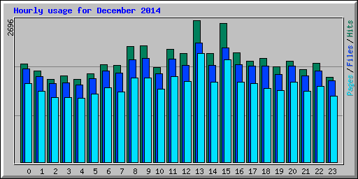 Hourly usage for December 2014