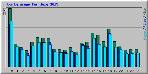 Hourly usage for July 2015
