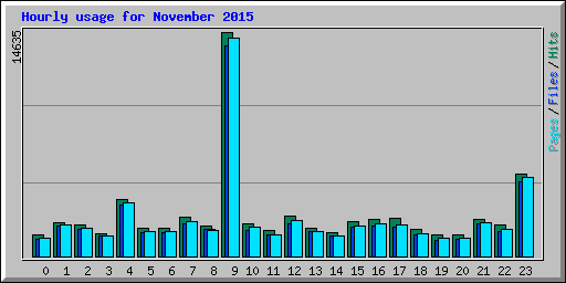 Hourly usage for November 2015