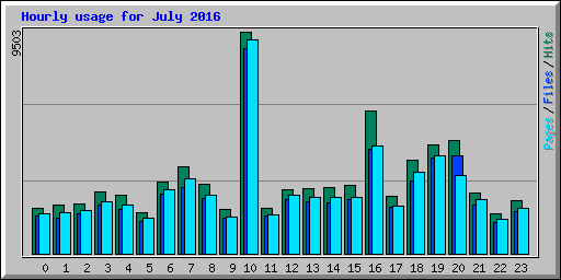 Hourly usage for July 2016