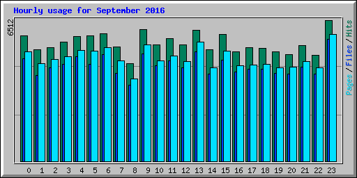 Hourly usage for September 2016
