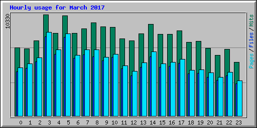 Hourly usage for March 2017