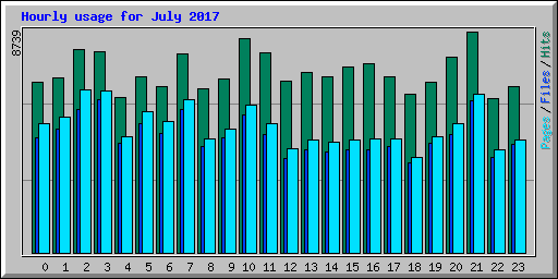 Hourly usage for July 2017