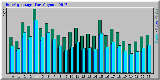 Hourly usage for August 2017